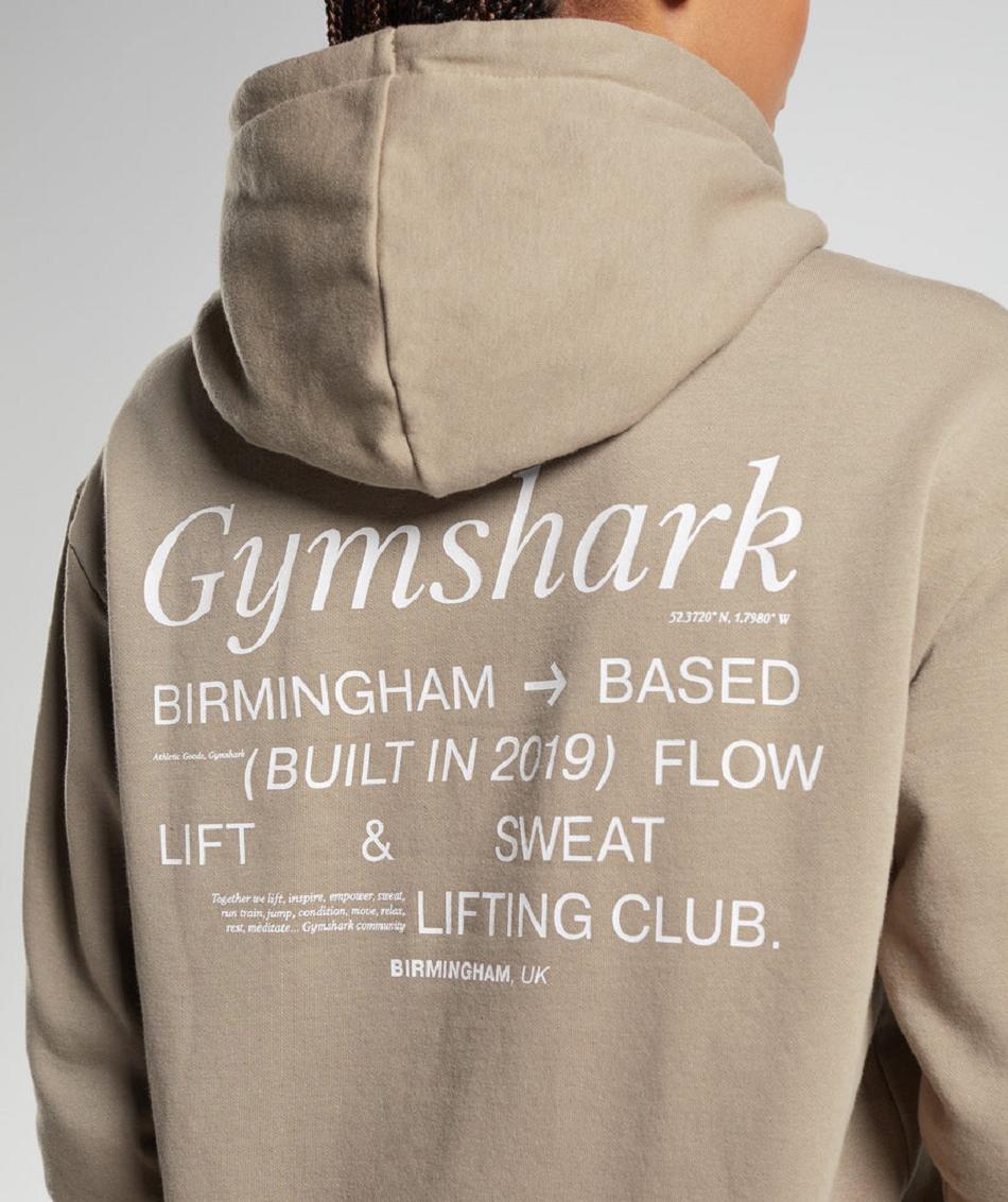 Sudadera Con Capucha Gymshark Social Club Oversized Mujer Marrones | CO 2000MQZ